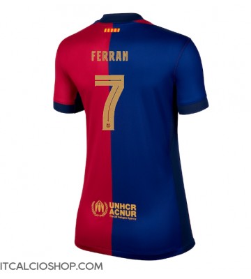 Barcelona Ferran Torres #7 Prima Maglia Femmina 2024-25 Manica Corta